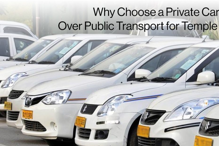 Family traveling to temple in private car